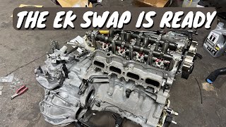 WHEN EVERYTHING IS NEW ASSEMBLING ENGINE GOES AS PLANNED // 99 EK CIVIC MODERN L15B7 ENGINE SWAP