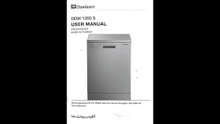 Dawlance Automatic dish washer DDW 1350 S user manual