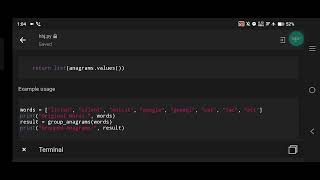 Python Program to Group Anagrams Using List and Dictionary