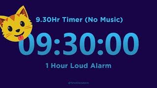 9 Hour 30 minute Timer Countdown (No Music) + 1 Hour Loud Alarm