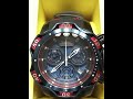 men red & blue venom watch aluminum with silicone leather strap