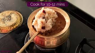 Arisi upma in vengala panai, rice rava upma in bronze pot