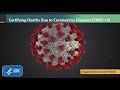 certifying deaths to coronavirus disease covid 19