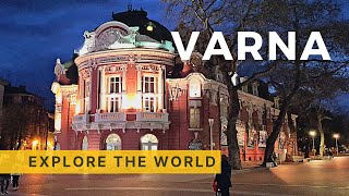 🇧🇬 Varna Walking Tour | Spring evening walk | Bulgaria, Black Sea resort | 4K HDR video
