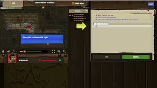 CodeCombat level 1 (Kithgard Dungeons: Dungeons of Kithgard)