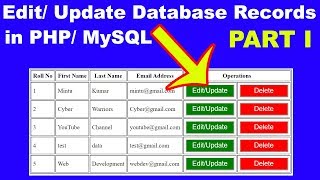22. How to edit Update data in Database using PHP MYSQL, PHP Tutorial for beginners, cyber warriors