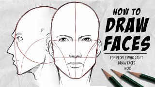 How to DRAW FACES - In your own Style [Front + Sideview] | DrawlikeaSir