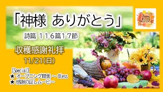 2021年11月21日【収穫感謝礼拝】「神様 ありがとう」詩篇116:17