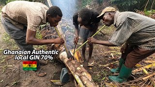 Ultimate African LOCAL GIN RUM  !! GHANAIAN Authentic local drink !! how palm wine is turned to GIN