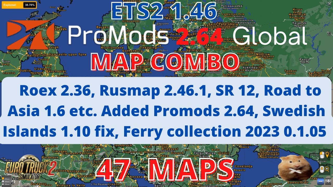 ETS2 1.46 PROMODS 2.64 GLOBAL MAP COMBO 47 Maps - YouTube