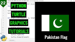 Draw Country Flag with Python Turtle | Python Turtle Graphics Tutorial#22 | flag in python
