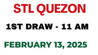 STL Quezon 1st draw result today live 13 February 2025