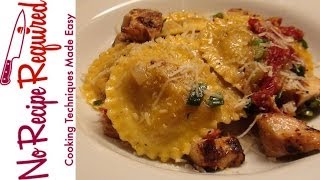 Ravioli with Chicken \u0026 Sundried Tomato - NoRecipeRequired.com