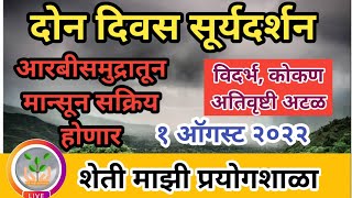 राज्यात दोन दिवस सूर्यदर्शन | केवळ या जिल्ह्यात पाऊस | या तारखांना अतिवृष्टी अटळ #live_हवामान_अंदाज,