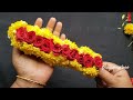 easy to make flower garland at home chrysanthemum and rose flower garland poomalai diy pooja decor