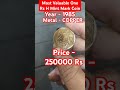 most valuable one rs h mint mark coin price 2.5 lakh coin oldindiancoins coins thecurrencypedia