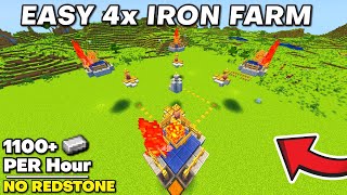 Minecraft IRON FARM 4x - Fast, No Redstone, 1100+ Iron/Hr