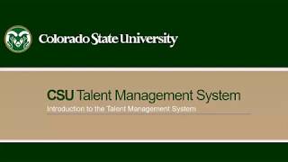 Introduction to CSU's Talent Management System (TMS)