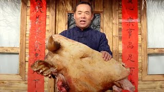 HUGE Bull head! Cooked and Shared with the Entire Family | Uncle Rural Gourmet