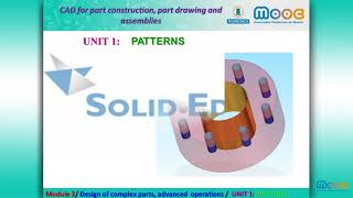 MOOC CAD: Design of complex parts, advanced operations. Introduction. Module 2