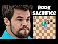 Magnus Carlsen's Finds A  Jaw-Dropping Rook Sacrifice!