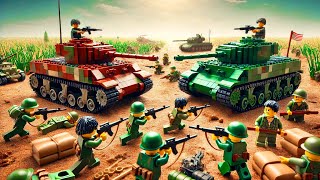 LEGO Military Battle with Soldiers and Tanks