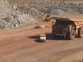 toyota ute destroyed by dump truck