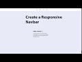 How to Create a Responsive Navbar with HTML, CSS, and JavaScript | Beginner Tutorial