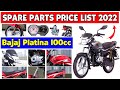 Bajaj Platina 100cc Original Spare Parts Prices 2022 ❤️🔥 || SEP-22 || #platina #bikespareparts