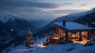 Jazz relaxing music || Fireplace Sound, Snowfall 2024, and Howling Wind