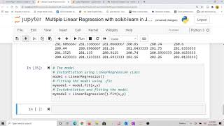 Multiple Linear Regression with scikit learn in Jupyter Nootebook