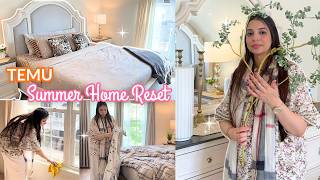 TEMU SUMMER HOME HAUL🌸/ SUMMER HOME RESET🌻 / Mom Life In America 🇺🇸