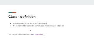 Java for Beginners - Module 6 Classes and objects - Class definition