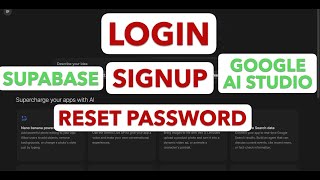 Build Login, Signup & Reset Password in Google AI Studio Apps with Supabase (Step-By-Step Guide)