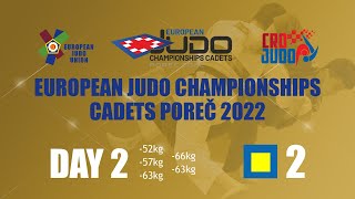 Day 2 - Tatami 2 - European Judo Championships Cadet Porec 2022