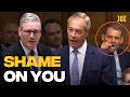 Starmer FURIOUS and MPs heckle Nigel Farage for 