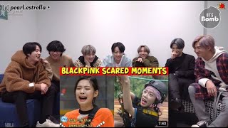 BTS reaction to BLACKPINK SCAREDS MOMENTS