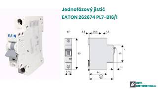 Jednofázový jistič Eaton 262676 PL7-B16/1 na DIN lištu