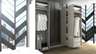 JM Concept 3D Animation Bedroom Concept - Modular Wardrobe Compartment