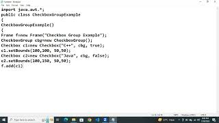 Java AWT CheckboxGroup control with Example