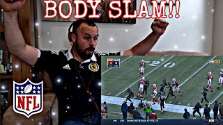 SOCCER FAN REACTS To NFL Best "Body Slam" Tackles