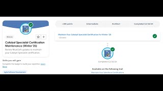 Catalyst Specialist Certification Maintenance (Winter '25) | Salesforce