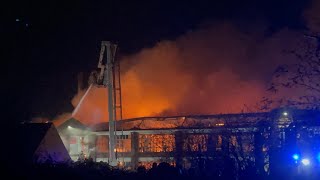 Norfolk Fire Crews tackle a HUGE fire at Norwich’s derelict Van-Dal Shoe factory.