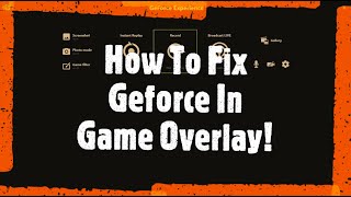 How To Fix Geforce experience In Game Overlay 2020 99%Working