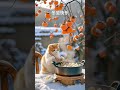 cat eats dumplings in winter cute ai foryou shorts satisfying