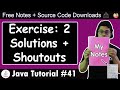 Java Tutorial: Exercise 2 - Solution and Shoutouts