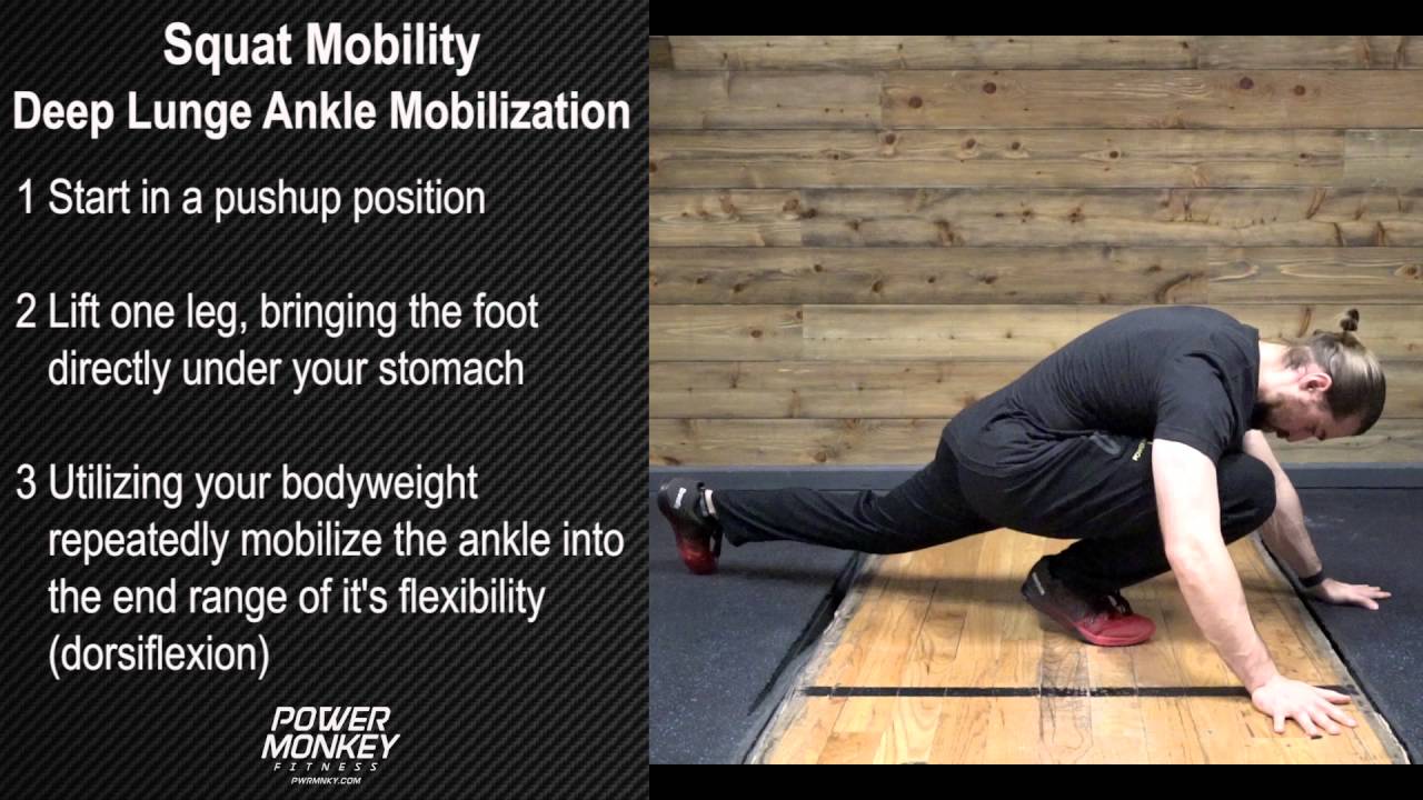 Squat Mobility Deep Lunge Ankle Mobilization Youtube