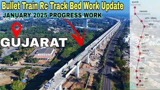 गुजरात मैं बुलेट ट्रेन पटरी बिछाने का काम शुरू / Bullet Train Track Bed January 2025 letest update