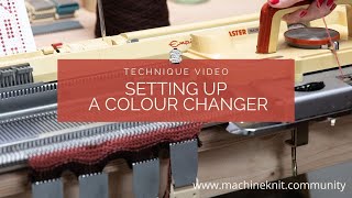 Setting up a knitting machine YC6 colour changer