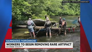 Workers to begin removal of canoe found in Chattooga River